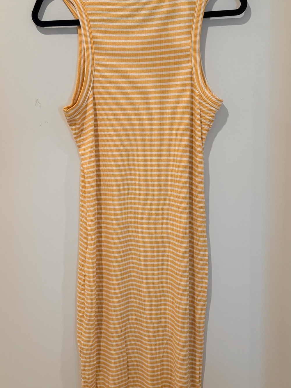 Forever 21 Yellow & White Striped Ribbed Midi Dress - Picture 4 of 5